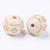 Unfinished Natural Wood European Beads WOOD-S057-010B-2