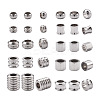 Fashewelry 50Pcs 10 Style 304 Stainless Steel Grooved Beads STAS-FW0001-19-1