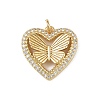 Brass Micro Pave Clear Cubic Zirconia Pendants KK-S528-15G-1