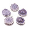 Dyed Natural Druzy Solar Quartz Crystal Pendants G-F693-01D-S-1