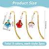 6Pcs 3 Colors Alloy Hook Bookmarks AJEW-HS00004-2