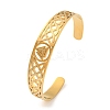 Viking Hollow Out Stainless Steel Valknut Open Cuff Bangles for Women BJEW-G708-02G-1