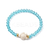 10Pcs 10 Styles Faceted Glass & Handmade Polymer Clay Breaded Stretch Bracelets BJEW-JB10259-4