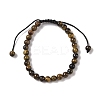 6mm Round Natural Tiger Iron Braided Bead Bracelets BJEW-C067-01A-04-2