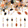 80Pcs 8 Style Natural Gemstone Connector Charms PALLOY-YW00066-1