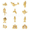 12Pcs 12 Styles Ocean Theme Brass Micro Pave Cubic Zirconia Pendants KK-TA0003-33-2