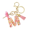 Letter A~Z Transparent Glitter Resin Pendant Keychains KEYC-FZ00024-13-1