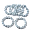 Frosted Natural Aquamarine Round Beads Stretch Bracelets for Women BJEW-Z158-01-4