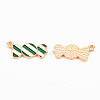 Light Gold Tone Alloy Enamel Pendants LS-ENAM-T018-08-2