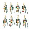 Christmas Theme Alloy Enamel & Glass Pendant Decorations HJEW-JM03732-2