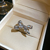 Brass Rhinestone Cuff Open Rings WGF4CCA-03-1