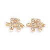 Brass Micro Pave Cubic Zirconia Links Connectors ZIRC-I042-16G-R-1