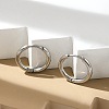 Tarnish Resistant 202 Stainless Steel Huggie Hoop Earrings LS-EJEW-F111A-17mm-P-1