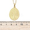 Oval Tree of Life 304 Stainless Steel Pendant Necklaces NJEW-M096-10G-4