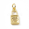 Brass Micro Pave Clear Cubic Zirconia Pendants ZIRC-F132-51G-2