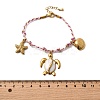 Ocean Theme 304 Stainless Steel Charm Bracelets for Women BJEW-Z142-02G-3