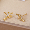 Elegant Cupid Heart Brass Stud Earrings AJ1399-1