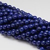 Dyed Round Natural Lapis Lazuli Beads Strands G-K081-4mm-1