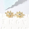 Eyes Brass Micro Pave Cubic Zirconia Stud Earrings EJEW-C186-20G-01-3