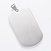 Tarnish Resistant 304 Stainless Steel Stamping Blank Tag Pendants LS-STAS-R090-34-1