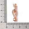 Rack Plating Oval Brass Micro Pave Cubic Zirconia Fold Over Clasps KK-F873-20RG-3