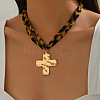 Summer Alloy Pendant Leopard Print Cord Necklaces FS-WG0DEDB-03-1