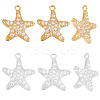 10Pcs 2 Colors Brass Micro Pave Cubic Zirconia Pendants KK-BBC0019-01-1