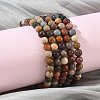 Natural Alashan Agate Round Beads Stretch Bracelets for Women BJEW-Z158-03M-04-1