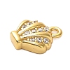 925 Sterling Silver Micro Pave Clear Cubic Zirconia Shell Shaped Charms STER-U009-09G-01-2