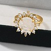 Sunflower Natural Quartz Crystal Finger Rings RJEW-B113-03G-07-2