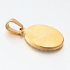 304 Stainless Steel Flat Oval with Virgin Mary Religion Pendants STAS-L130-05-3