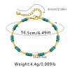 Synthetic Turquoise & Brass Beaded Bracelets for Women OR9235-10