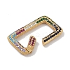 Rack Plating Brass Micro Pave Cubic Zirconia Sping Gate Rings KK-NH0002-16G-02-2
