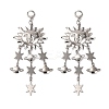 Alloy Sun Chandelier Earrings for Women EJEW-U028-01P-2
