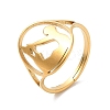 Ion Plating(IP) 304 Stainless Steel Yoga Adjustable Ring for Women RJEW-M149-27G-3