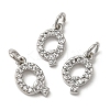 Brass Micro Pave Grade AAA Cubic Zirconia Charms ZIRC-P067-11P-Q-NR-1