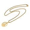 201 Stainless Steel Nossa Senhora Aparecida Virgin Mary Pendant Necklaces for Women NJEW-K283-01G-2