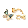 Butterfly Brass Micro Pave Clear Cubic Zirconia Fold Over Clasps KK-U059-28G-2
