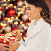 4Pcs 2 Style Christmas Sock & Hat Rhinestone Asymmetrical Earrings EJEW-AN0002-36-5