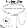 1Pc Iron Rhinestone Sparkling Flower Link Chains Belt with Alloy Cable Chains AJEW-FG0003-49-2