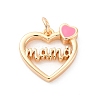 Mother's Day Brass Enamel Pendants KK-D360-21G-02-1