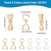 60Pcs 2 Colors Rack Plating Brass Snap on Bails KK-UN0004-72-3