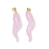 Handmade Lampwork with Brass Pendants KK-Q095-02-2