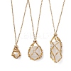 Ion Plating(IP) 304 Stainless Steel Macrame Pouch Empty Stone Holder for Pendant Necklaces Making NJEW-JN04441-01-7