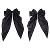 2Pcs 2 Style Polyester/Cloth Bowkont Hair Barrettes for Women Girls DIY-TA0011-57-1