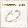 1Pc Brass Micro Pave Clear Cubic Zirconia Open Cuff Rings for Women RJEW-LP0002-37Y-2