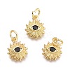 Brass Micro Pave Cubic Zirconia Pendants KK-P187-16C-G-1