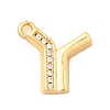 Brass Micro Pave Cubic Zirconia Charms KK-C117-12G-Y-1