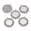 Tibetan Style Alloy Flat Round Pendant Cabochon Settings LS-TIBEP-S238-AS-NR-4