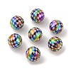 10Pcs UV Plating Colours Acrylic Beads OACR-S146-01A-3